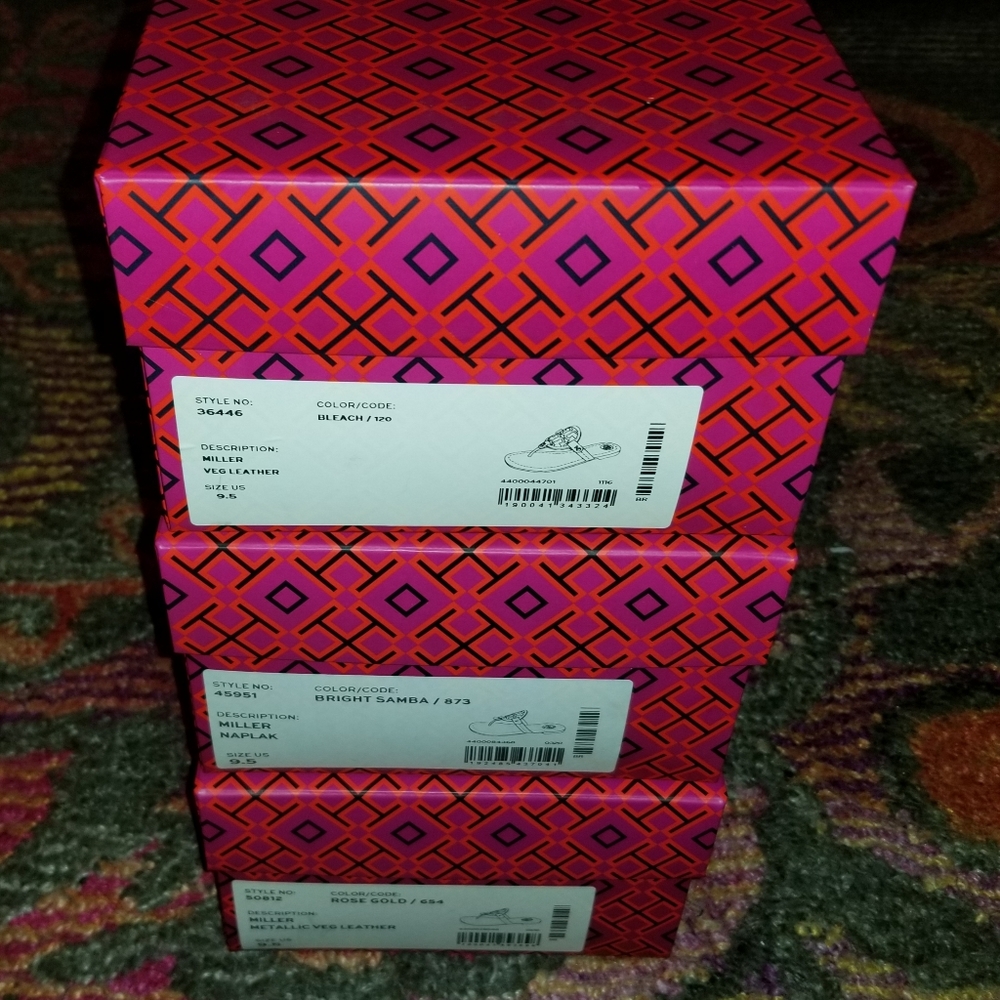 Tory Burch Miller Sandals Box size 9.5 Set of 3